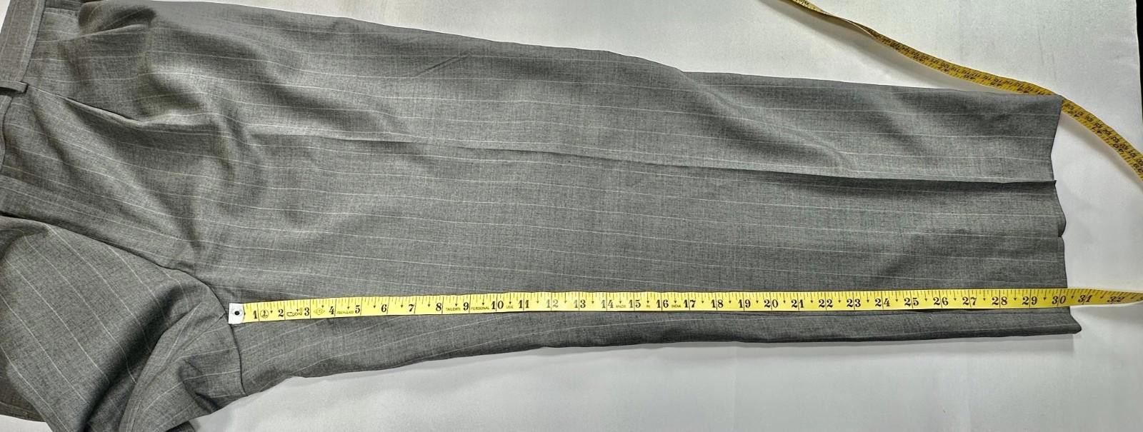 Hickey Freeman Hickey Freeman Pleated Pinstripe Dress Pants Gray Mens 40/30 Size US 40 / EU 56 - 5 Thumbnail