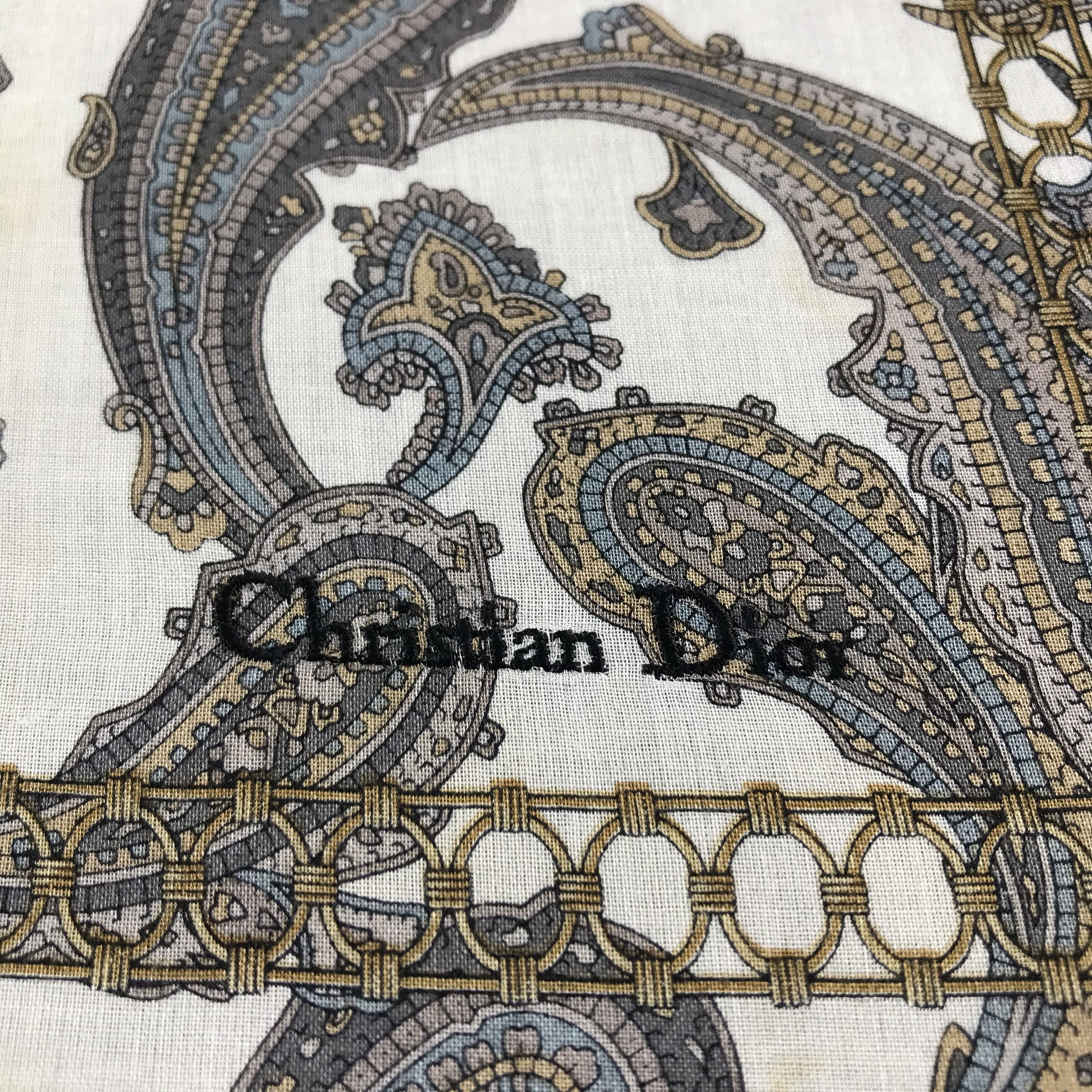 Christian Dior Monsieur Christian Dior Paisley Handkerchief Neckerchief H240 Size ONE SIZE - 5 Thumbnail
