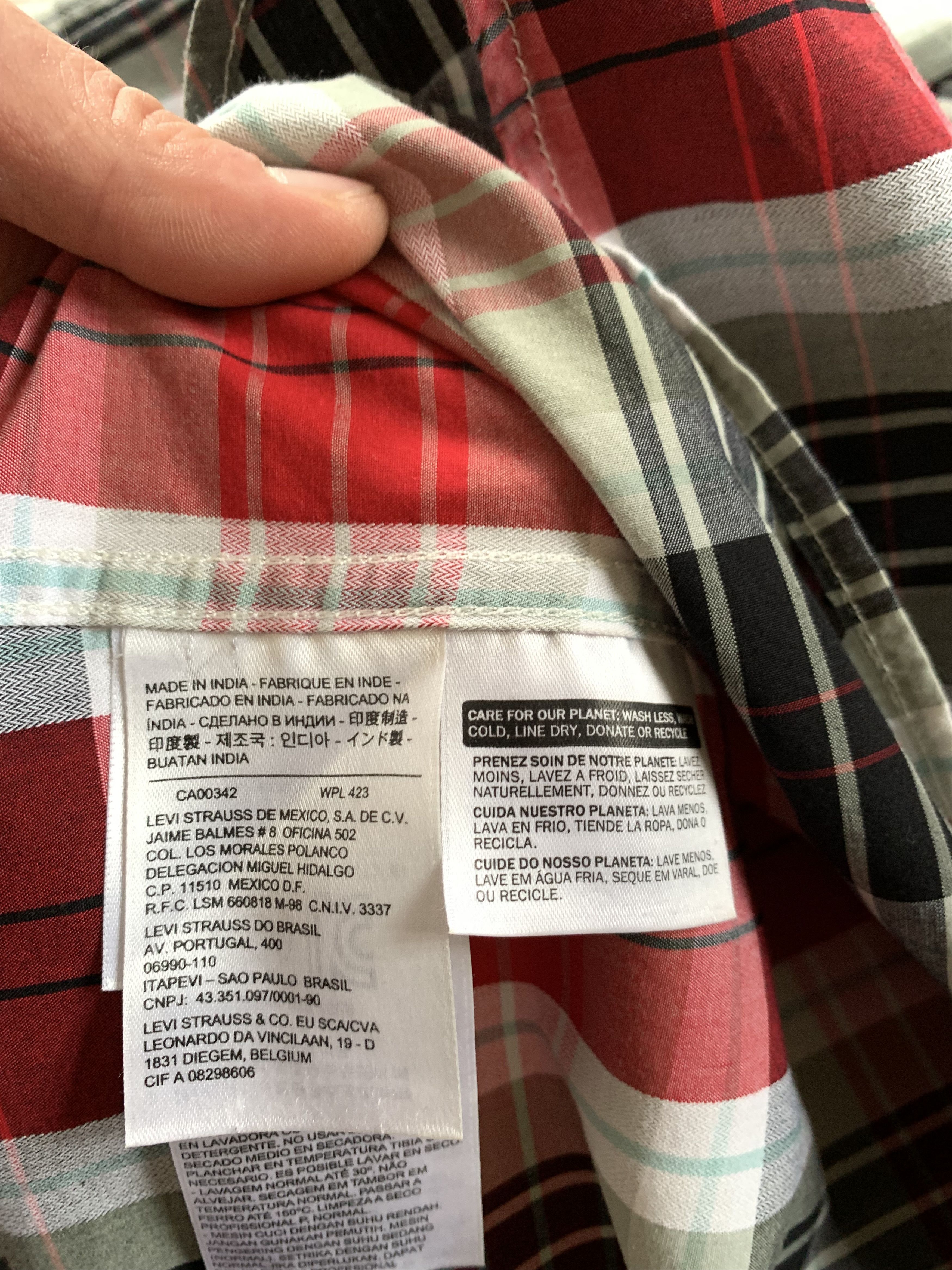 Levi's Levis Slim Fit Long Sleeve Plaid Shirt Size US L / EU 52-54 / 3 - 7 Thumbnail