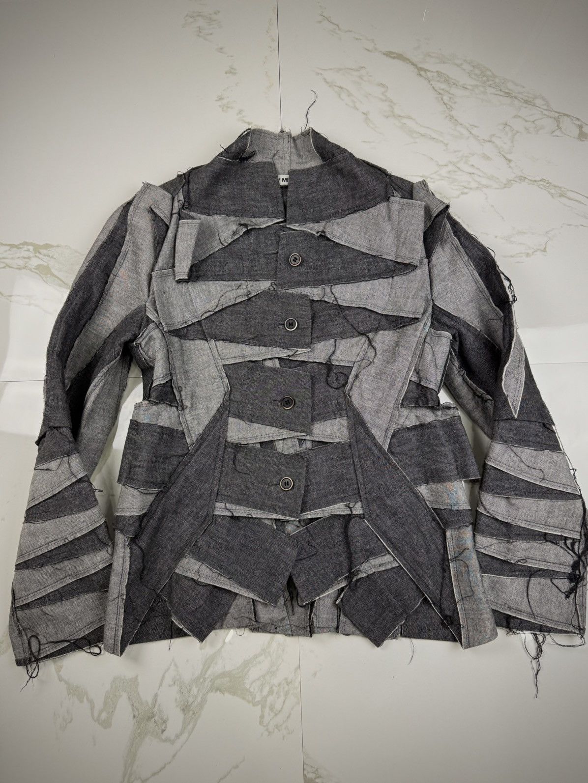 Issey Miyake Issey Miyake AW02 Reconstructed Denim Jacket Size US L / EU 52-54 / 3 - 1 Thumbnail