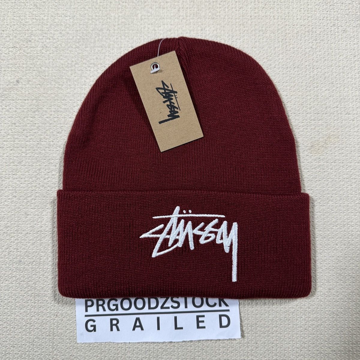 Other Stussy Burgundy Beanie Hat - Os Size ONE SIZE - 1 Thumbnail