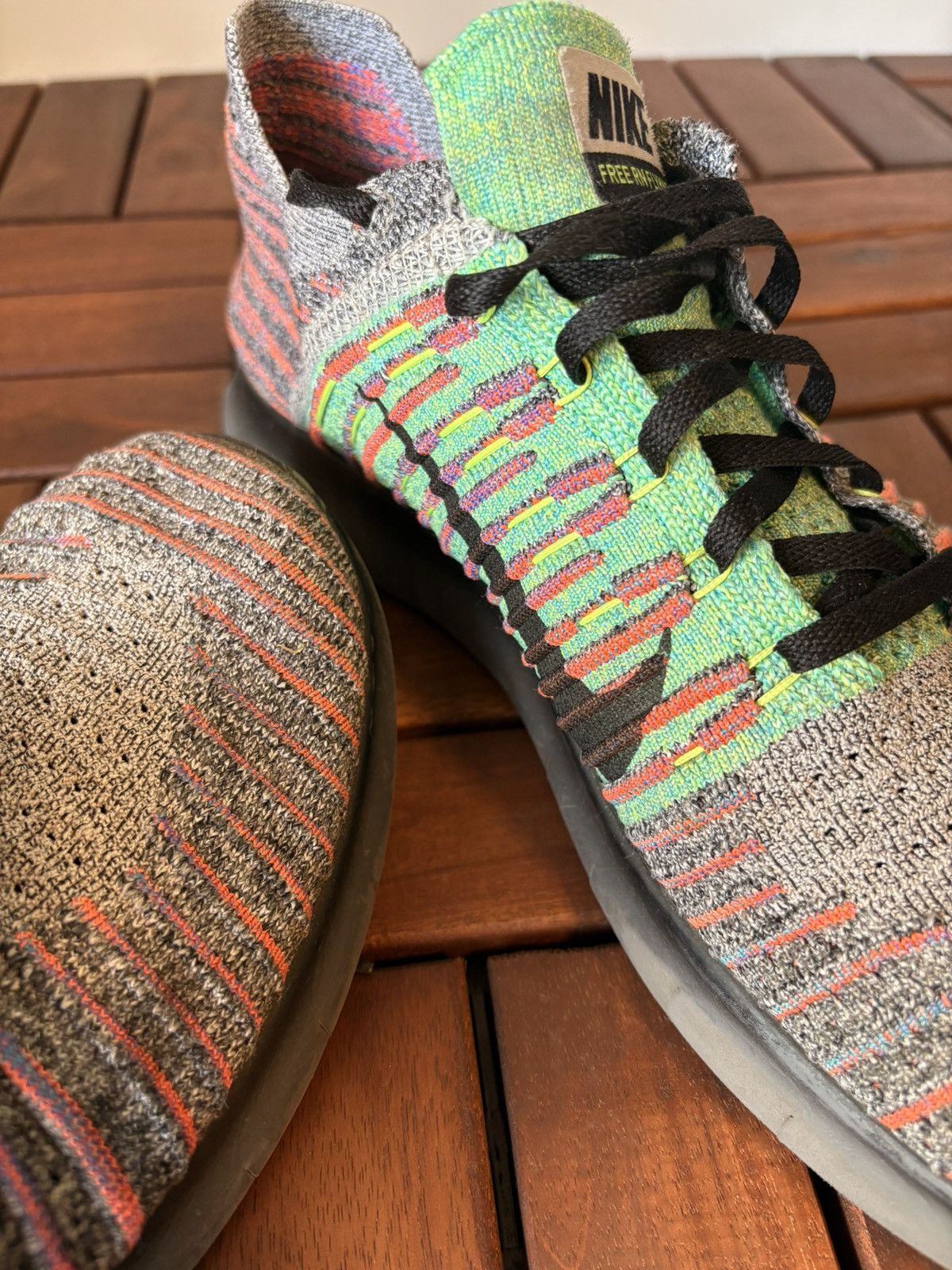 Nike Nike Free RN Flyknit – Grey / Multicolour – US11 – 2017 Size US 11 / EU 44 - 10 Thumbnail