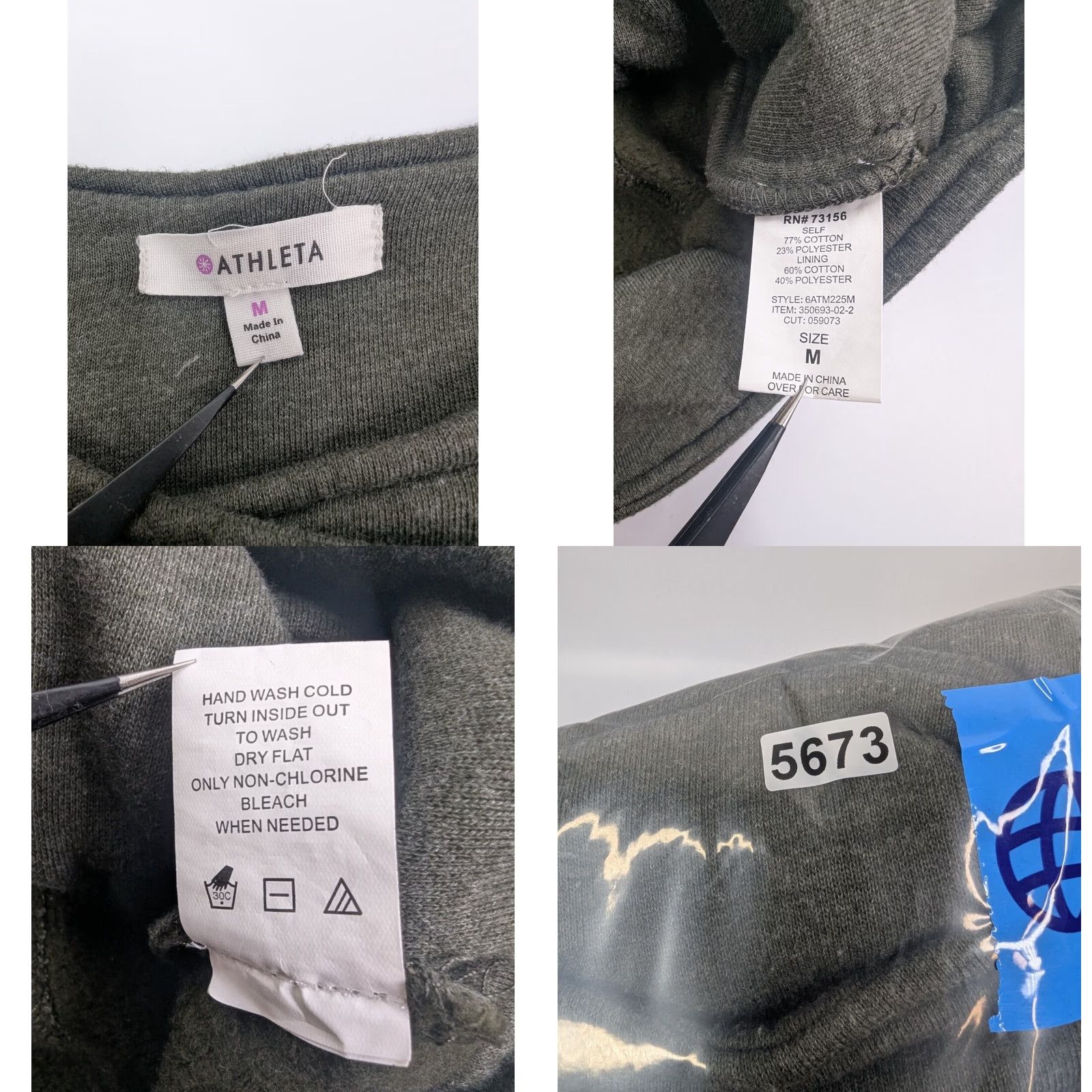 Athleta Athleta Jacket Womens Medium Olive Gray Quilted Full Zip Biker Coat Knit Cotton Short Sleeve (Regular) Mens? Size M / US 6-8 / IT 42-44 - 8 Thumbnail