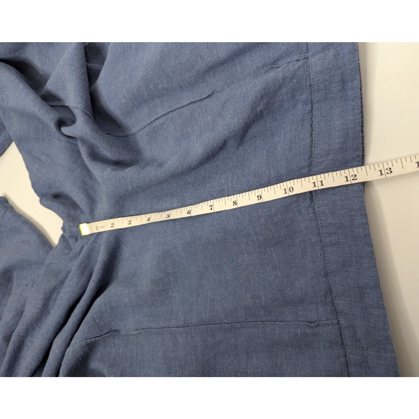 Coldwater Creek Coldwater Creek Pants Capri Cargo Wide-Leg Linen Rayon Blue L Regular Women Size Large Size 36" / US 14 / IT 50 - 6 Thumbnail