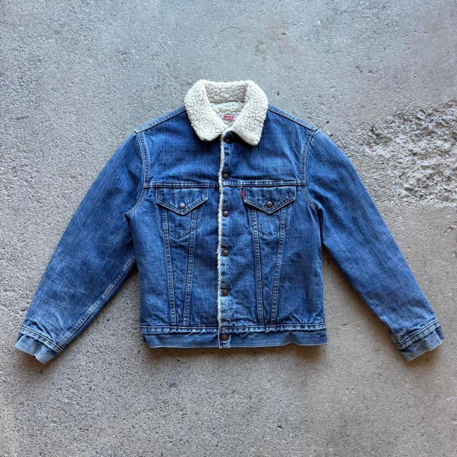 Levi's 80s 90s Levi’s Sherpa Lined Denim Trucker Jacket Size US S / EU 44-46 / 1 - 2 Thumbnail