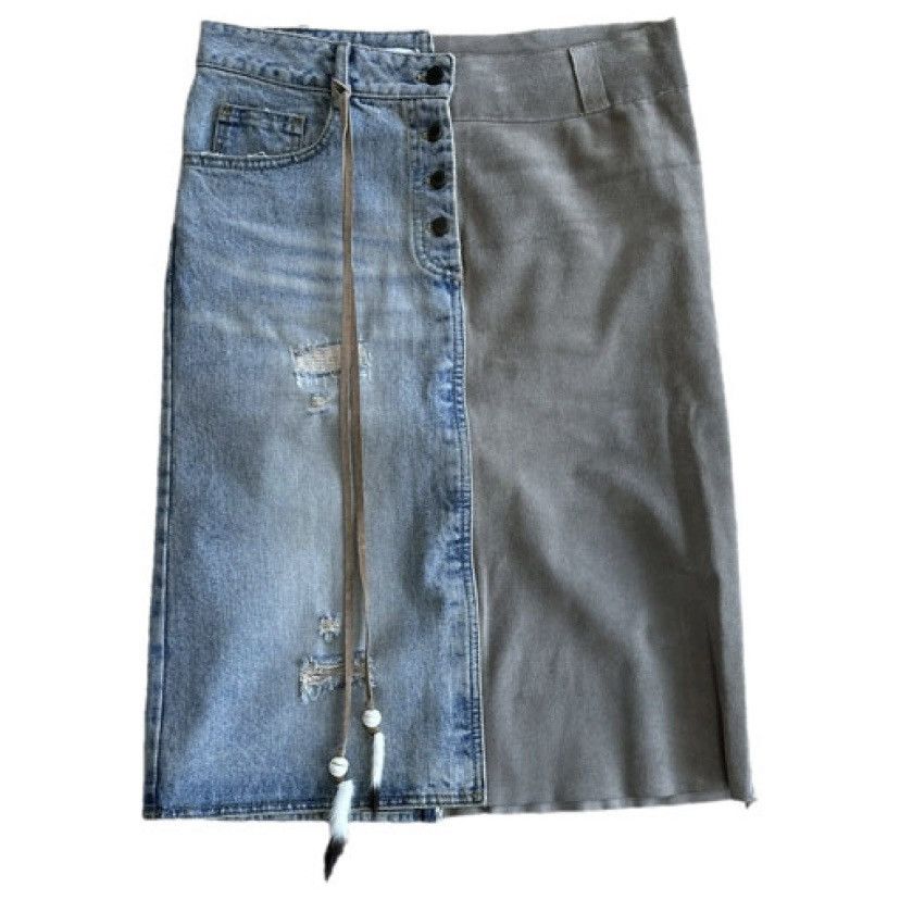 Dolce & Gabbana Dolce&Gabbana gonna in denim e suede. Size 28" / US 6 / IT 42 - 1 Thumbnail