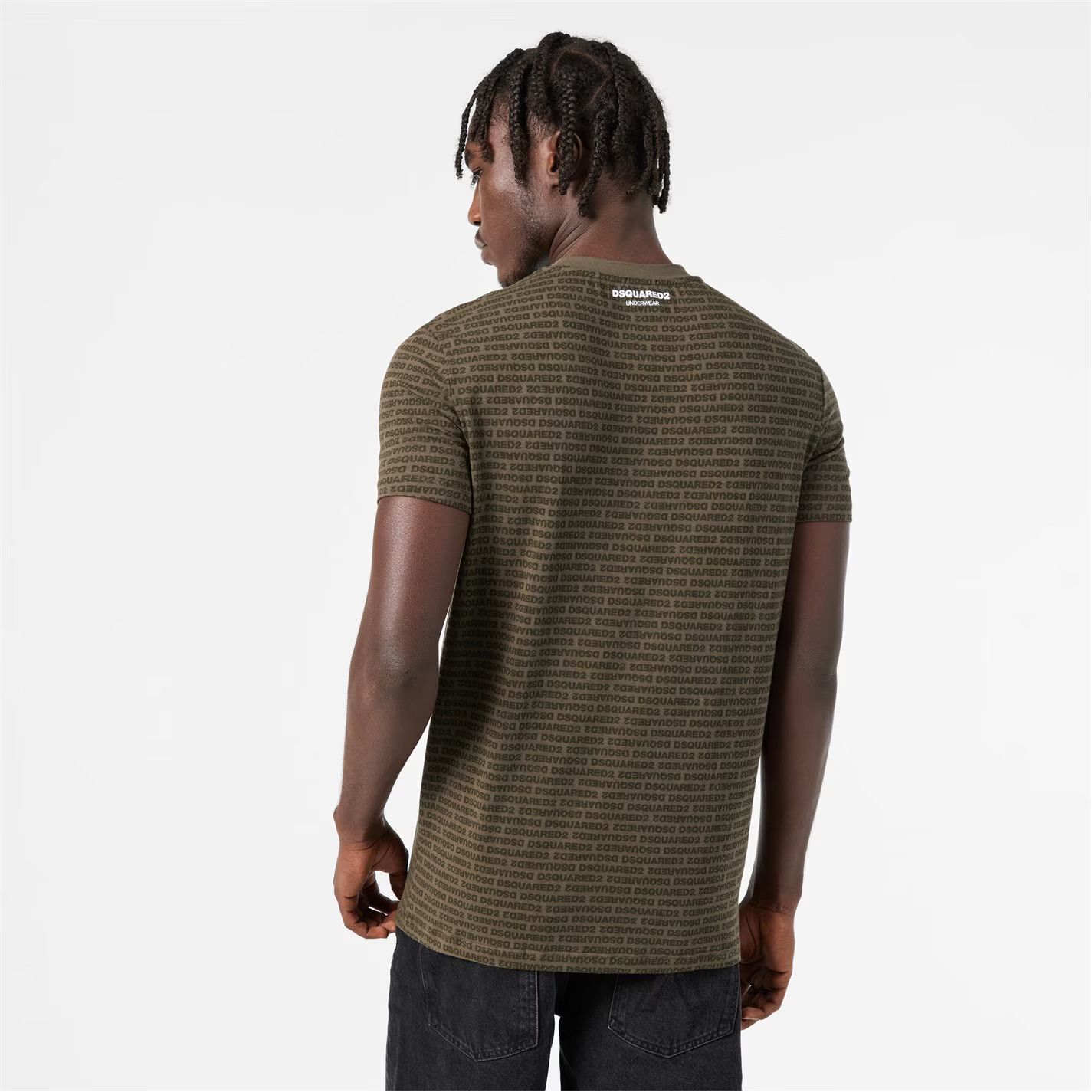 Dsquared2 o1g2r1mq0426 All Over Logo T-Shirt in Miltary Green Size US L / EU 52-54 / 3 - 4 Thumbnail