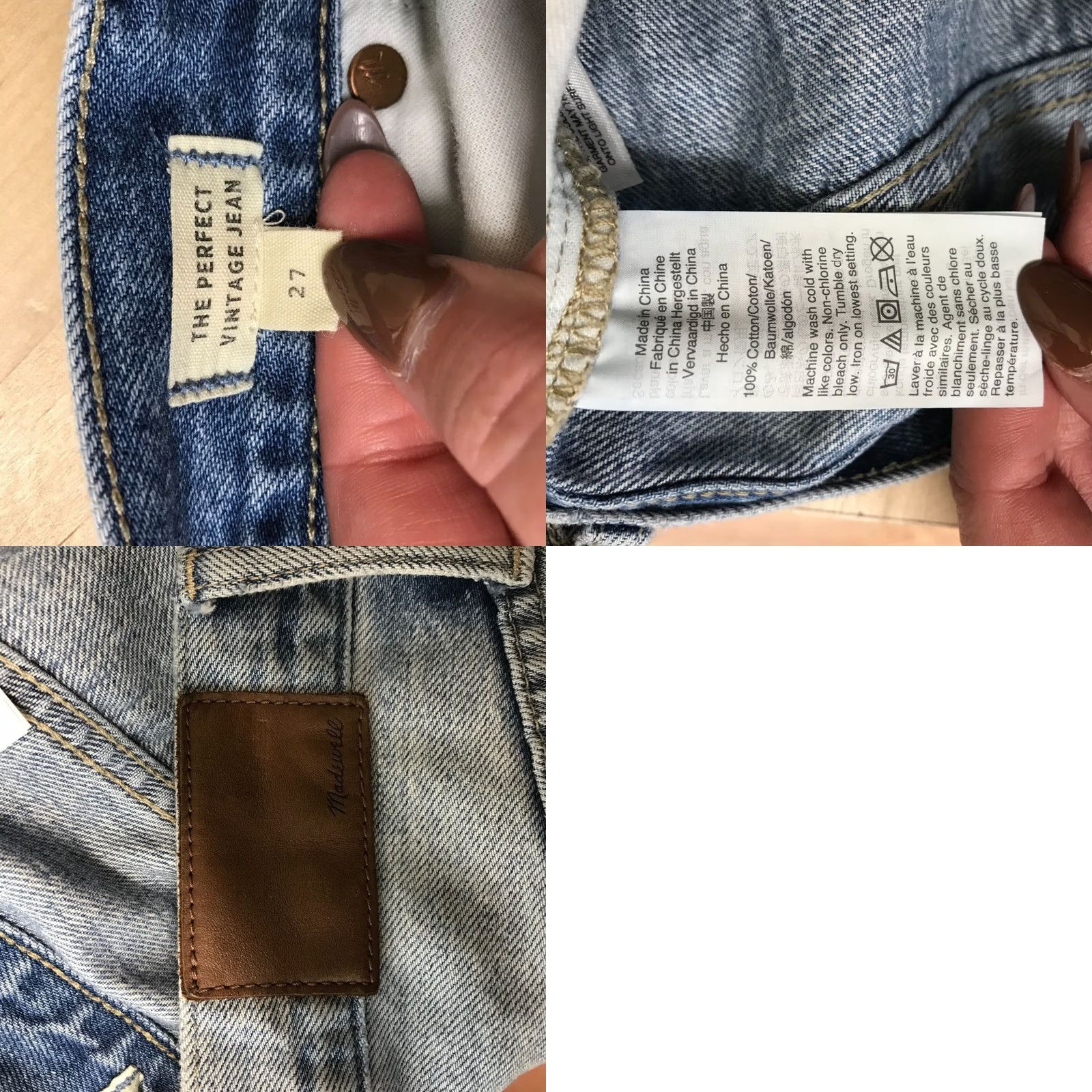 Madewell VINTAGE Madewell Jeans Womens 27 Blue WOMEN DENIM THE PERFECT DISTRESSED Size 27" / US 4 / IT 40 - 8 Thumbnail