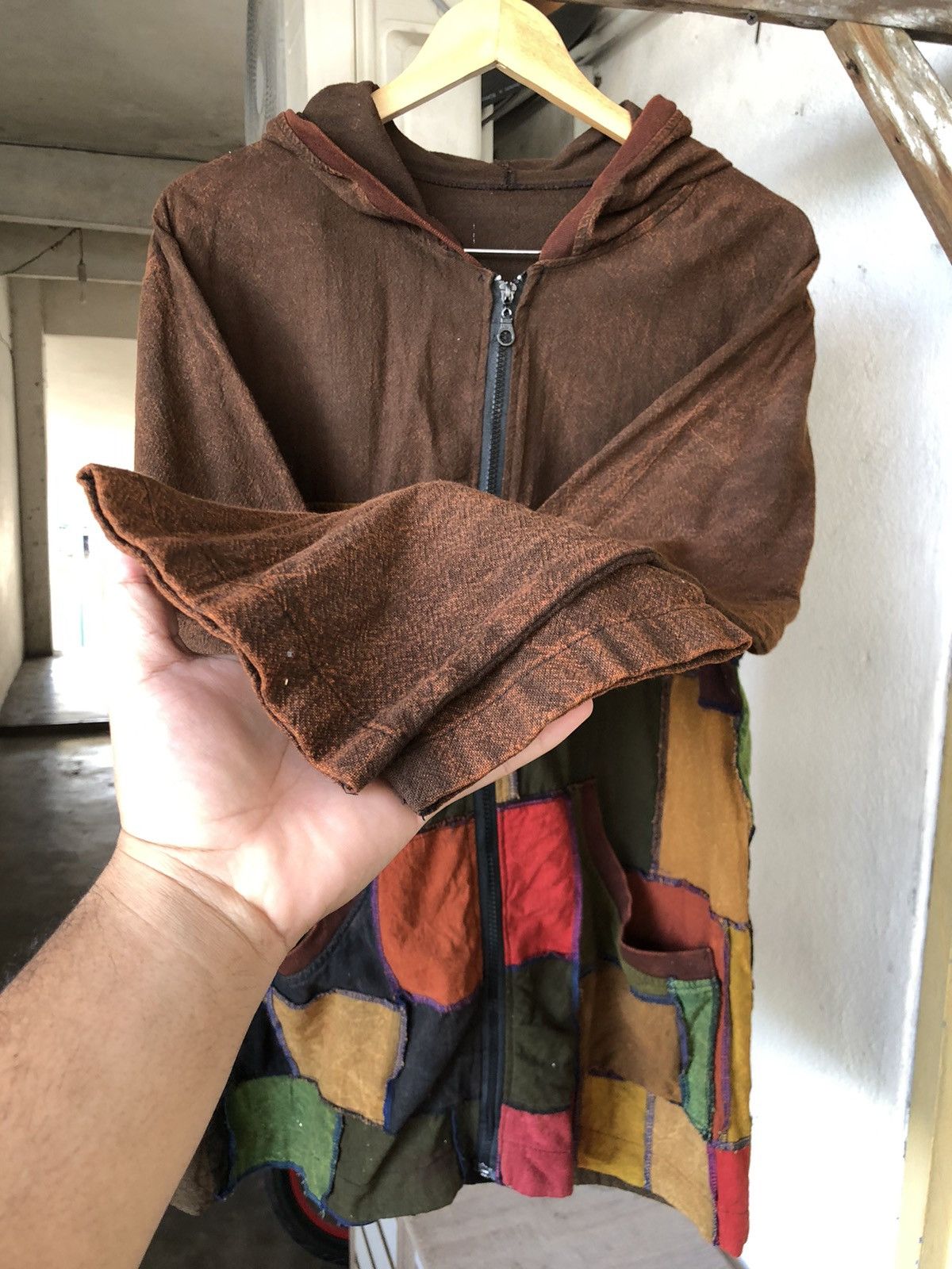 Vintage Unbrands Patchwork Zipper Jacket Hoodie Size US L / EU 52-54 / 3 - 10 Thumbnail