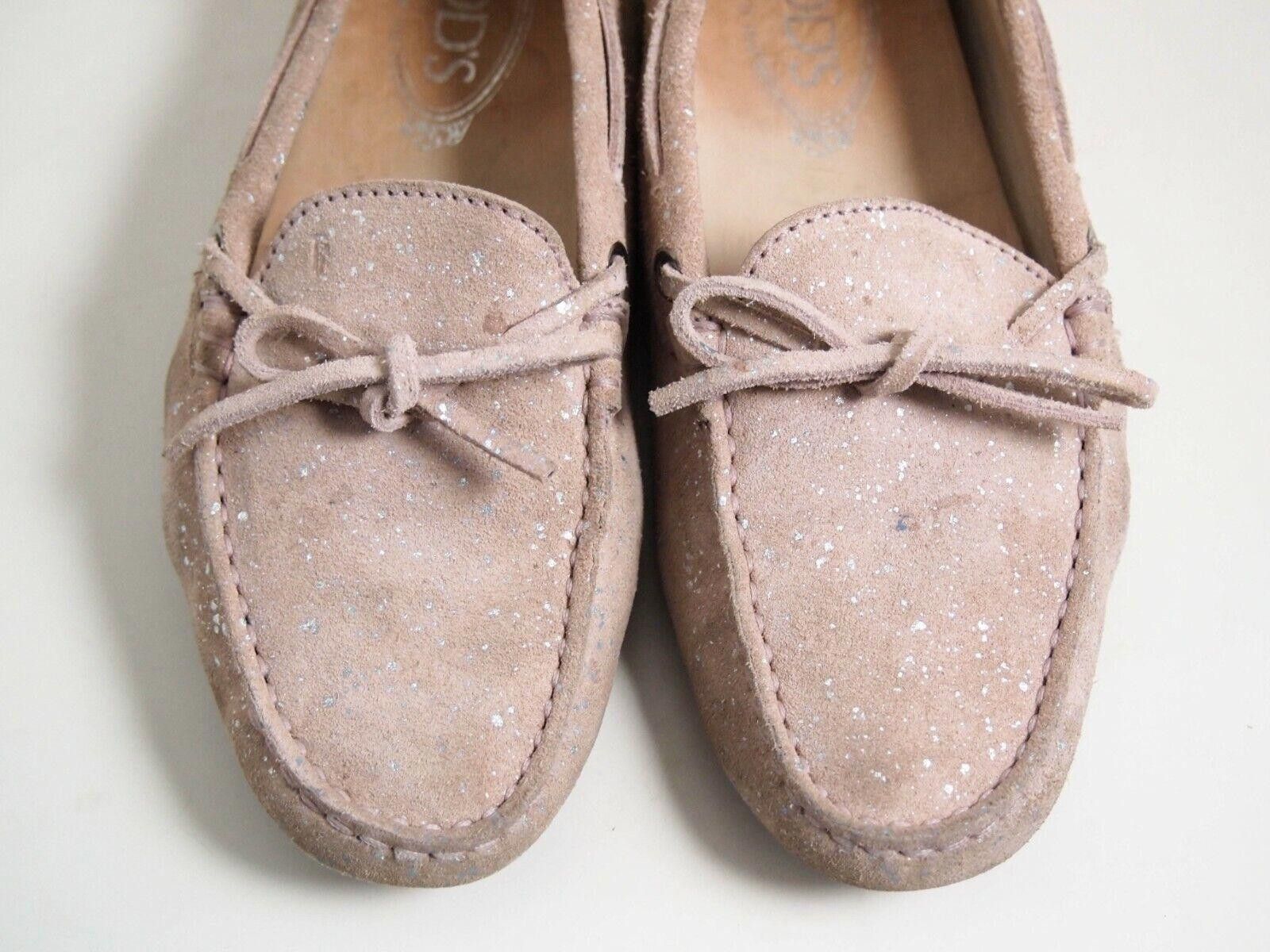 Tod's Tods Gommini Loafers Pink Suede Glitter EU 37.5 US 7.5 Size US 7.5 / IT 37.5 - 4 Thumbnail