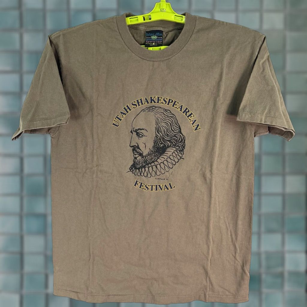 Joe Browns VINTAGE Browns Utah Shakespearean Festival T-Shirt Adult L Tan Brown Graphic Print Crew Neck Short Sleeve Men US 90s? Size US L / EU 52-54 / 3 - 1 Thumbnail