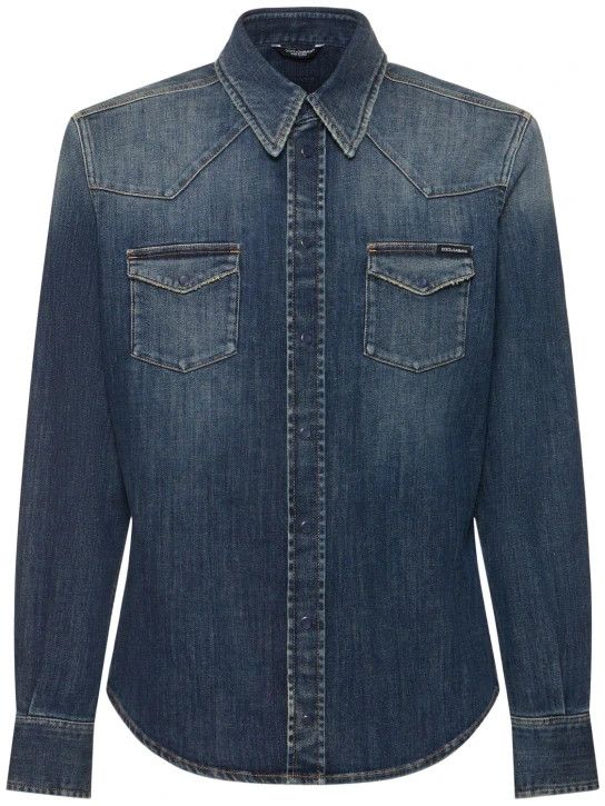 Dolce & Gabbana o1lsvrm0425 Denim Shirt in Blue Size US M / EU 48-50 / 2 - 1 Thumbnail