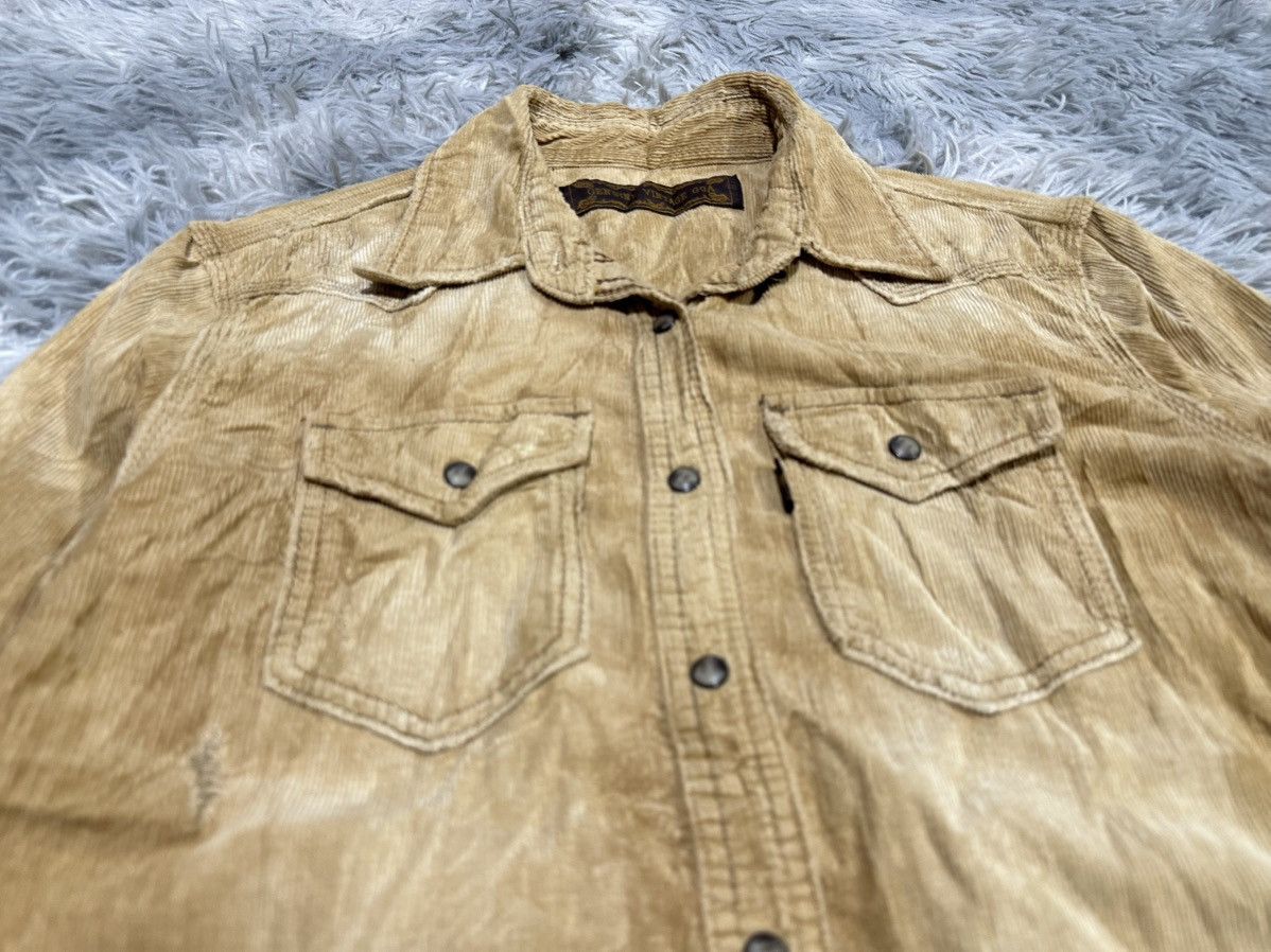 GOA 🔥Y2K Archived Goa Distressed Corduroy Western Shirt Size US M / EU 48-50 / 2 - 2 Thumbnail