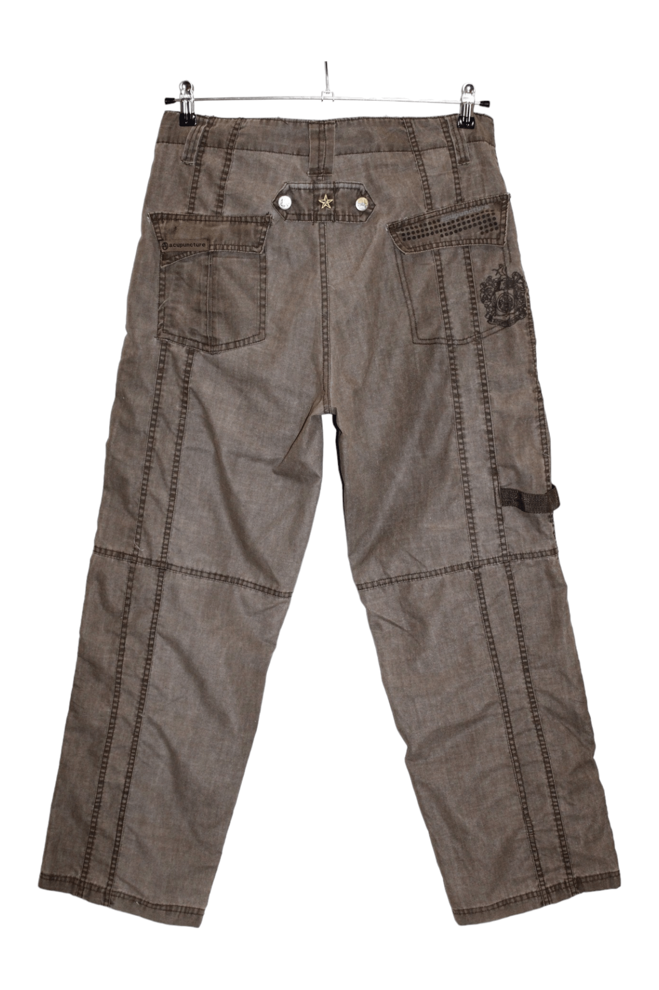 Acupuncture 🔥Acupuncture "Anarchy" Patch Pocket Cargo Parachute Pants Size US 34 / EU 50 - 2 Thumbnail