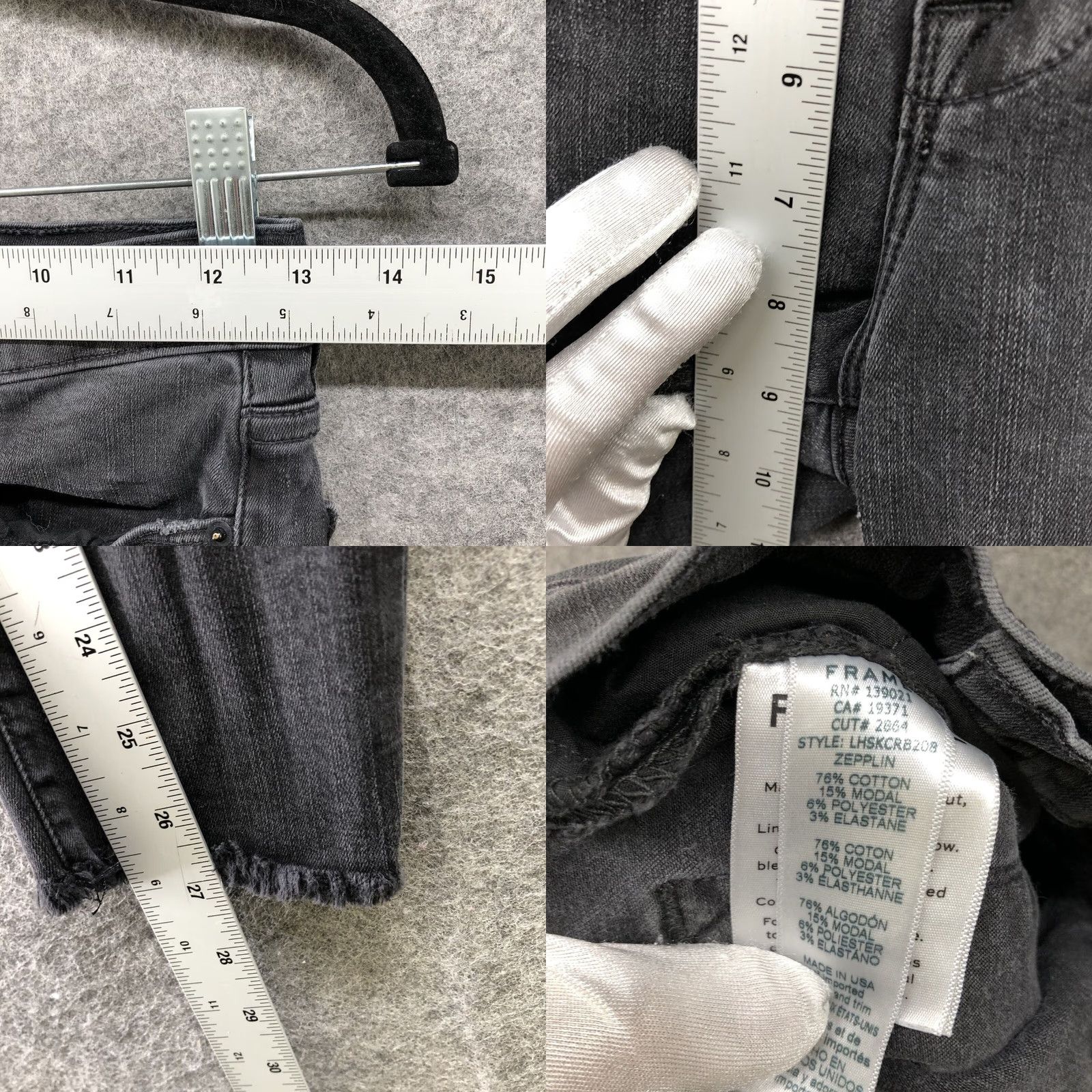 Frame FRAME Le High Raw Hem Ankle Skinny Jeans Black Women 26 Denim Slim Stretch 5-Pocket Capri? Size 26" / US 2 / IT 38 - 8 Thumbnail