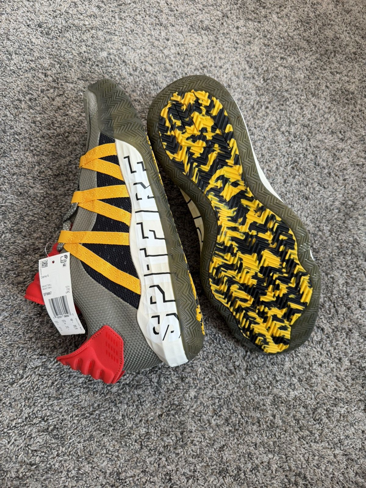 Adidas Adidas Dame 6 – Grey/Red – NWT Size US 13 / EU 46 - 5 Thumbnail