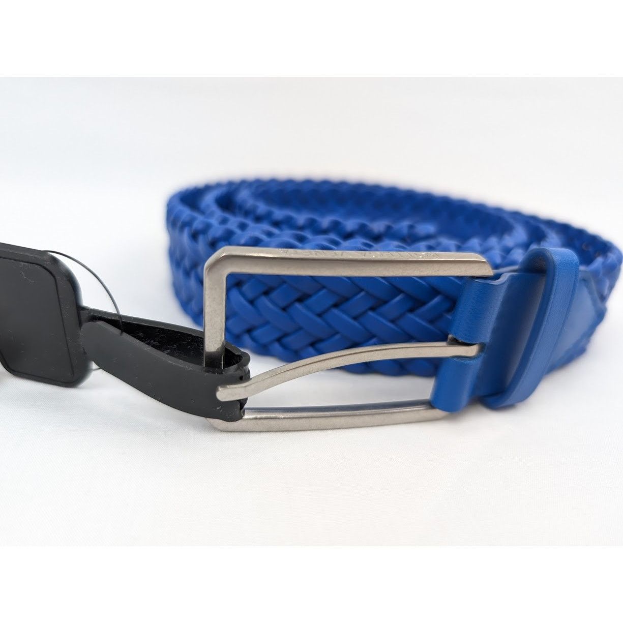 Bottega Veneta o1rshd1 Size: 105 / Nappa Woven Chevron Belt in Blue Size 40 - 3 Thumbnail