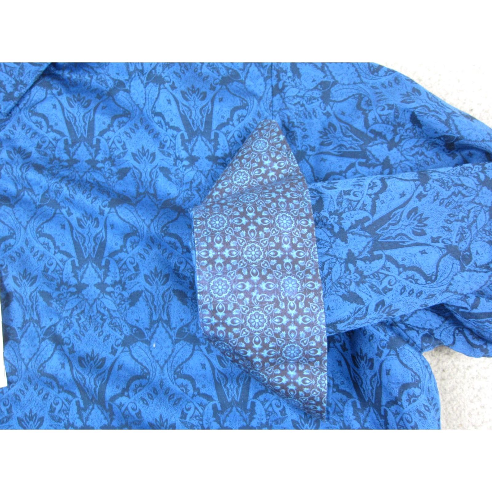 Robert Graham Robert Graham Shirt Mens 3XL Blue Highland Damask Jacquard Button Down Shirt Size US XXL / EU 58 / 5 - 2 Thumbnail