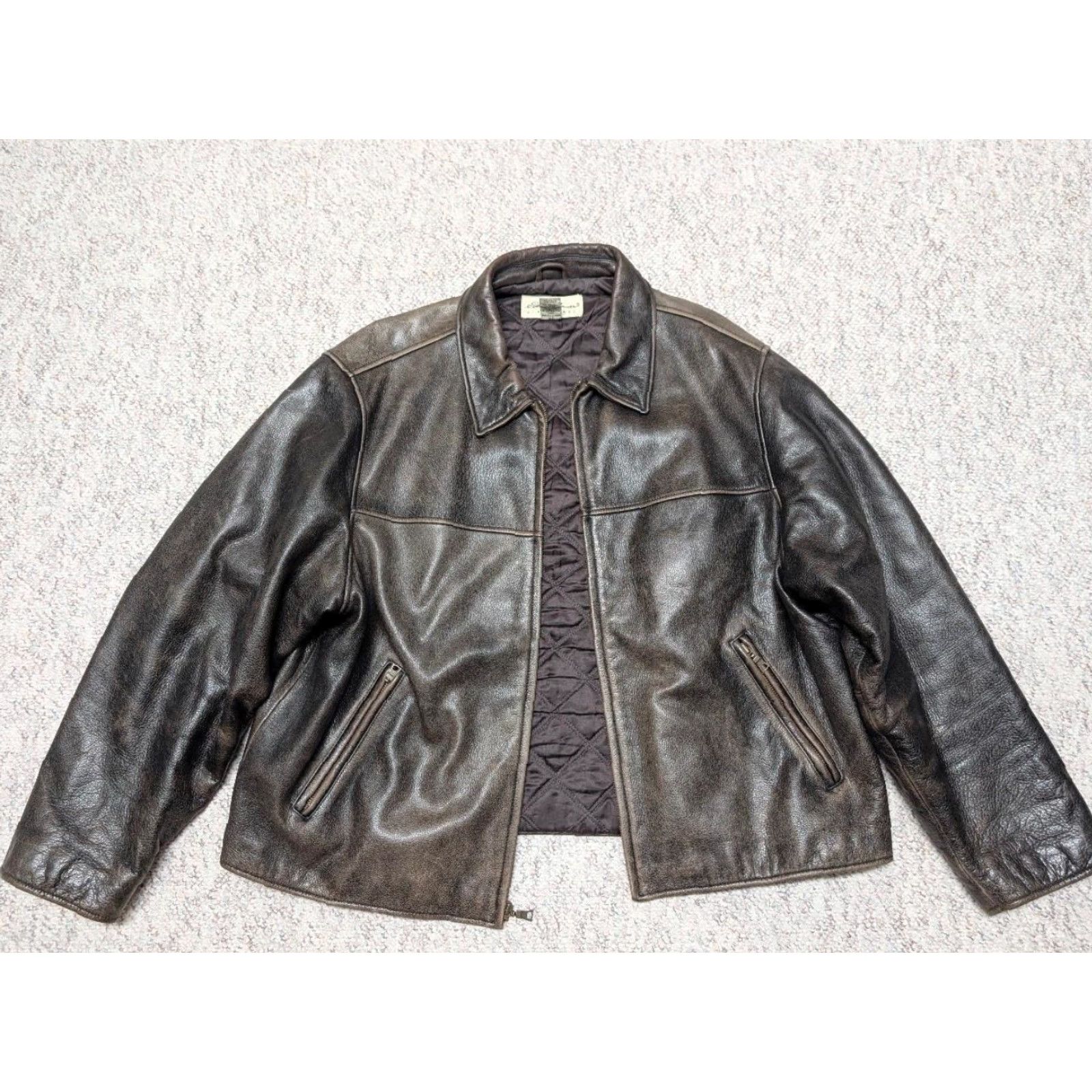 Eddie Bauer VINTAGE Eddie Bauer Leather BOMBER Jacket XL Brown, Loose Patina, Cowhide Leather, Mens, Zip, 46-48 Chest, 28" Length, 26" Pit, 22" Shoulder, 26" Arm Size US XL / EU 56 / 4 - 3 Thumbnail