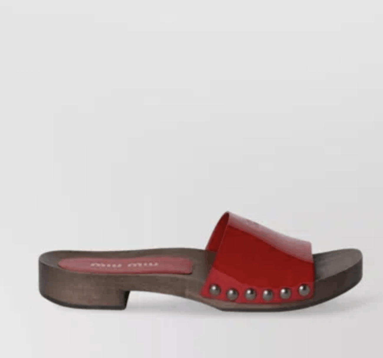 Miu Miu MIU MIU 5Z425E Red Patent Leather Wooden Clogs Sandals Size US 6 / IT 36 - 2 Thumbnail