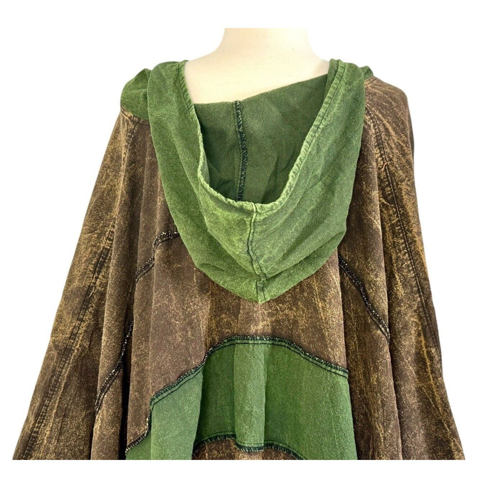 Kathmandu Vintage KATHMANDU IMPORTS Hooded Poncho 100% Cotton OS Size ONE SIZE - 11 Thumbnail