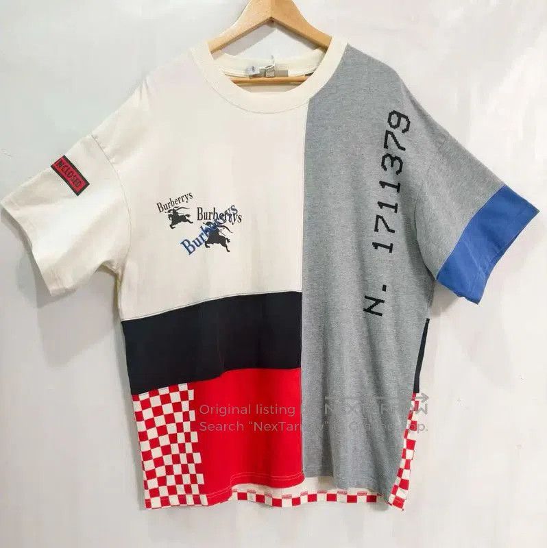 Burberry Colorblock Cotton Long Sleeve T-Shirt.