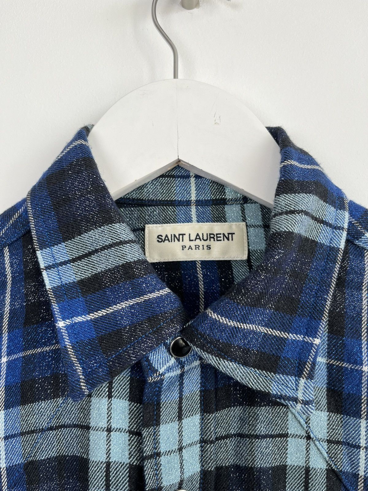 Saint Laurent Paris Saint Laurent Metallic Lurex Shine Western Flannel Shirt Size US S / EU 44-46 / 1 - 5 Thumbnail