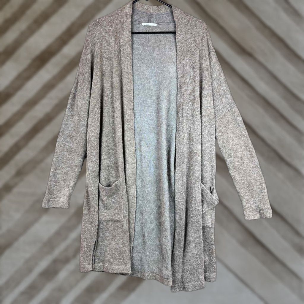 Vintage A.Gain Womens Cardigan Sweater Brown Angora Open Front Pockets Medium Size M / US 6-8 / IT 42-44 - 1 Thumbnail