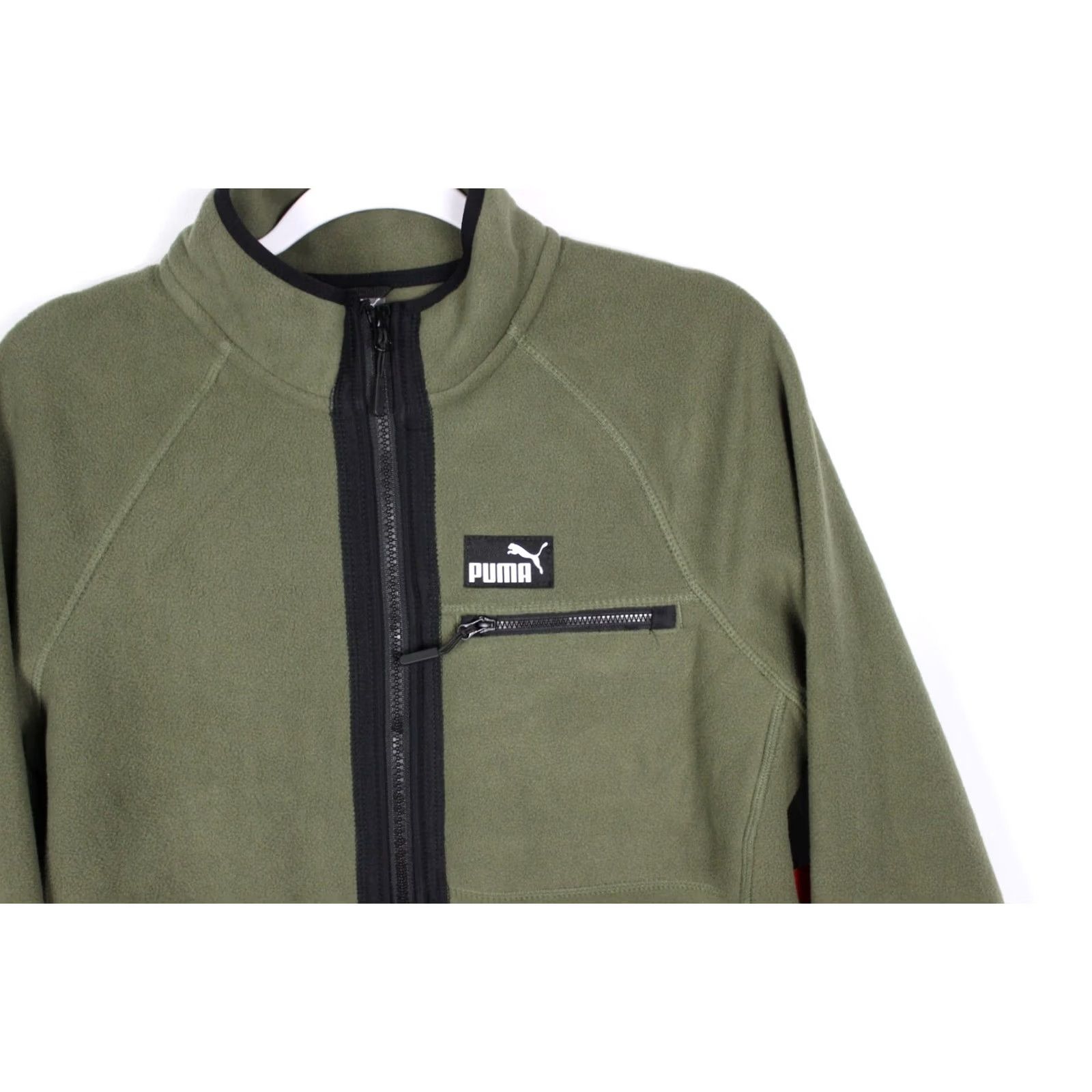 Puma Puma Men's Polar Fleece Jacket Raglan Sleeve Small S Olive Green Size US S / EU 44-46 / 1 - 6 Thumbnail