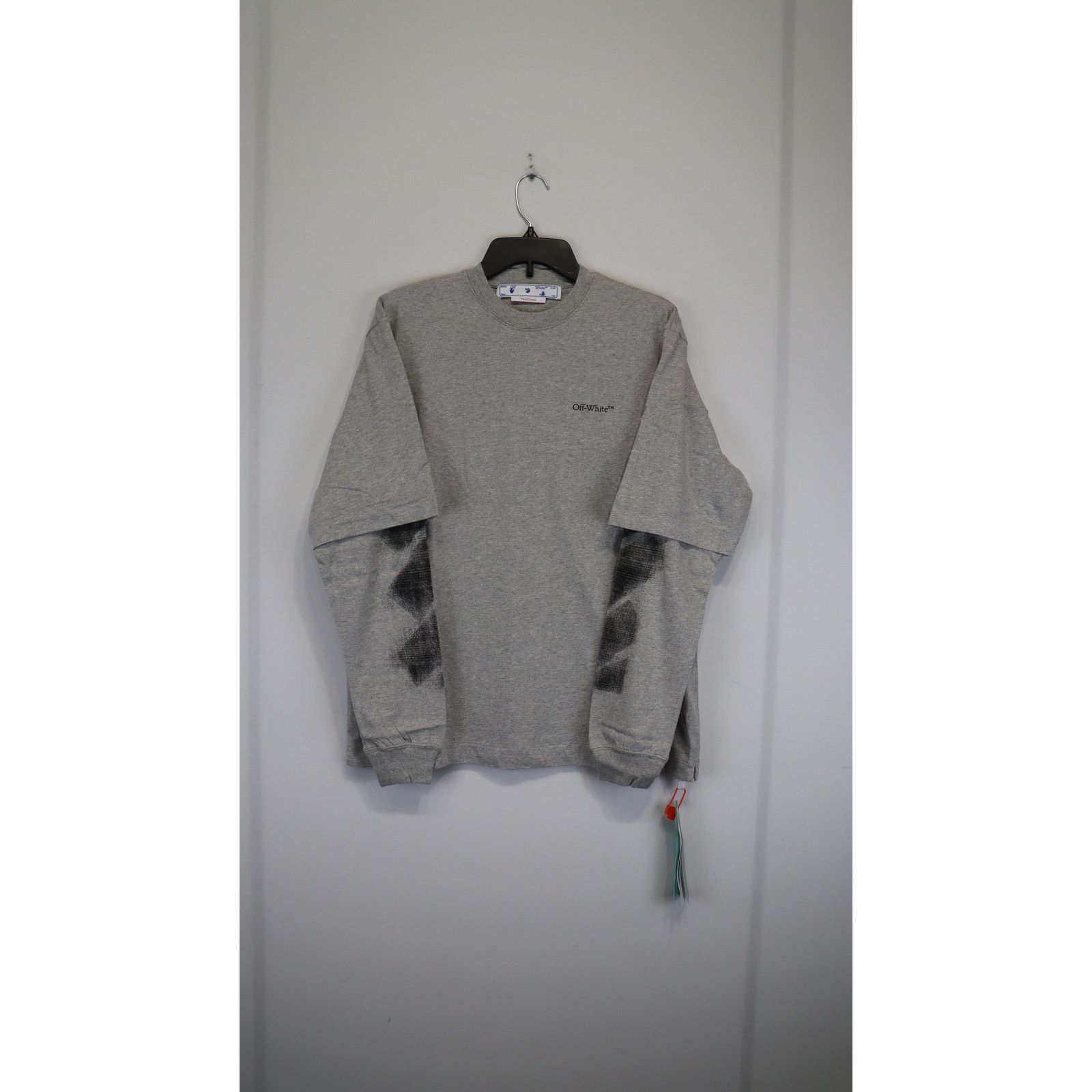 Off-White o1rshd1 Q:2 / DUP /Jumbo Arrow Double Long Sleeve Tee Grey Size US XL / EU 56 / 4 - 2 Thumbnail