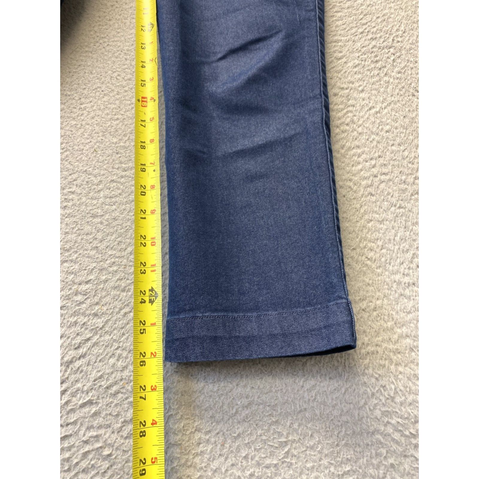 Gap Gap Women's Jeans Straight 6 Regular Blue Zipper Inseam 26 Mid Rise Cotton Polyester Spandex Solid Dark Front Flat Size 6 32X26 142-48 Size 28" / US 6 / IT 42 - 6 Thumbnail
