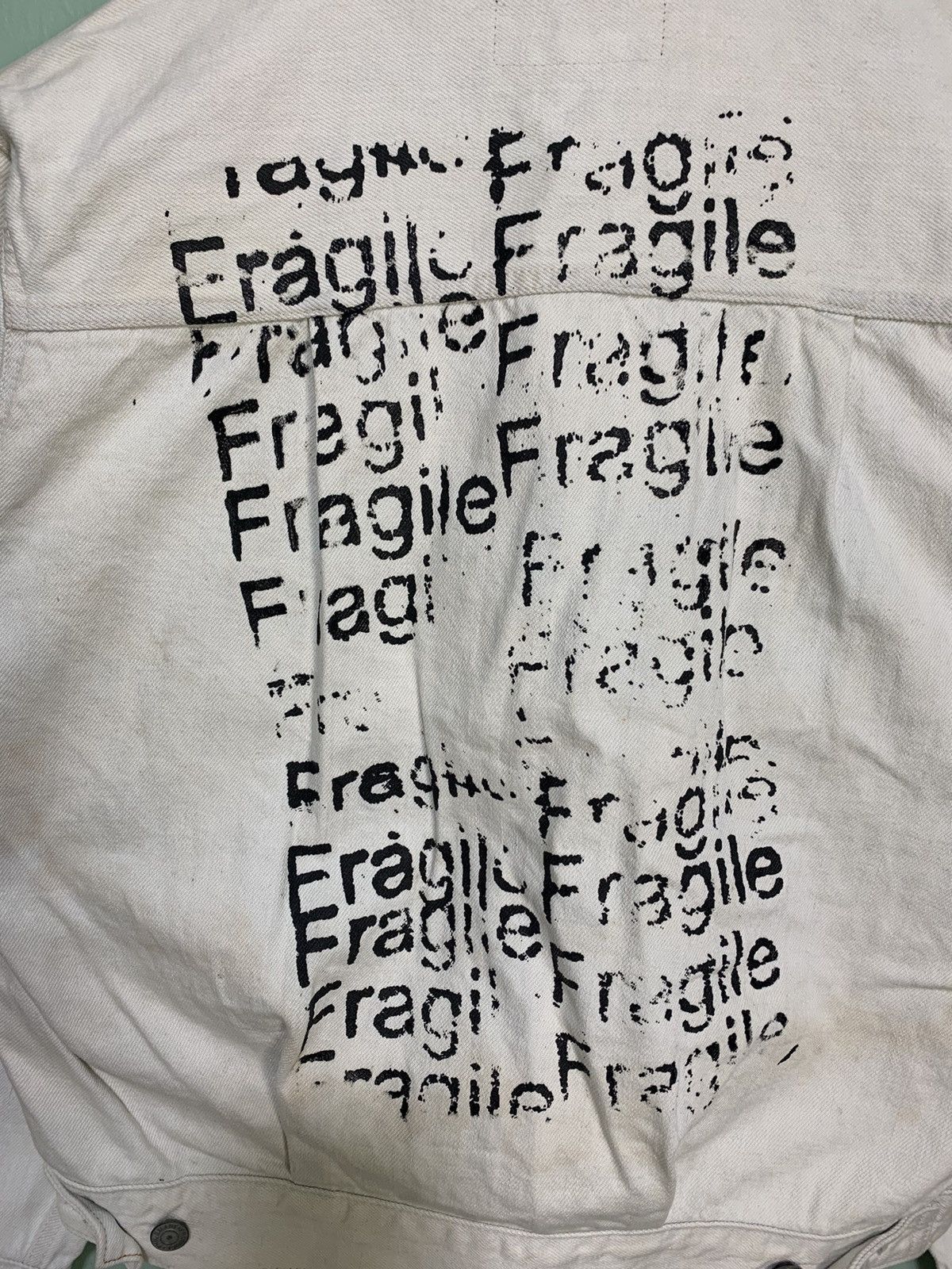 Other +8 Paris Rock ‘FRAGILE” Denim Jacket Size US M / EU 48-50 / 2 - 4 Thumbnail