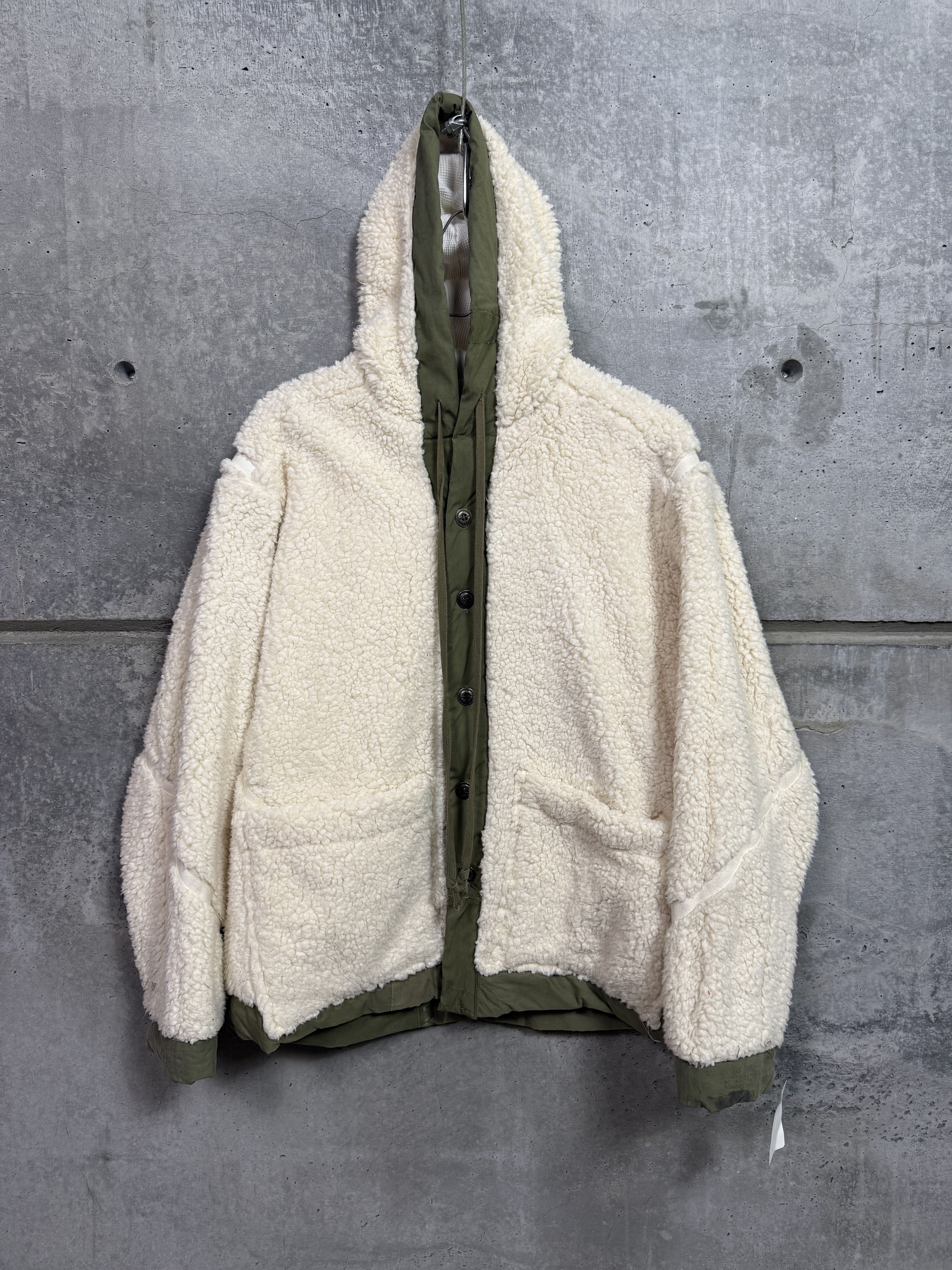 Greg Lauren Greg Lauren Ivory Sherpa Hooded Boxy Jacket Size US L / EU 52-54 / 3 - 1 Thumbnail