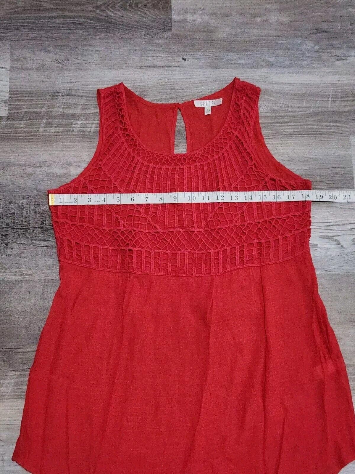 SSENSE Spense Tank Top Medium Crochet Coral Red Sleeveless Shirt Size M / US 6-8 / IT 42-44 - 5 Thumbnail