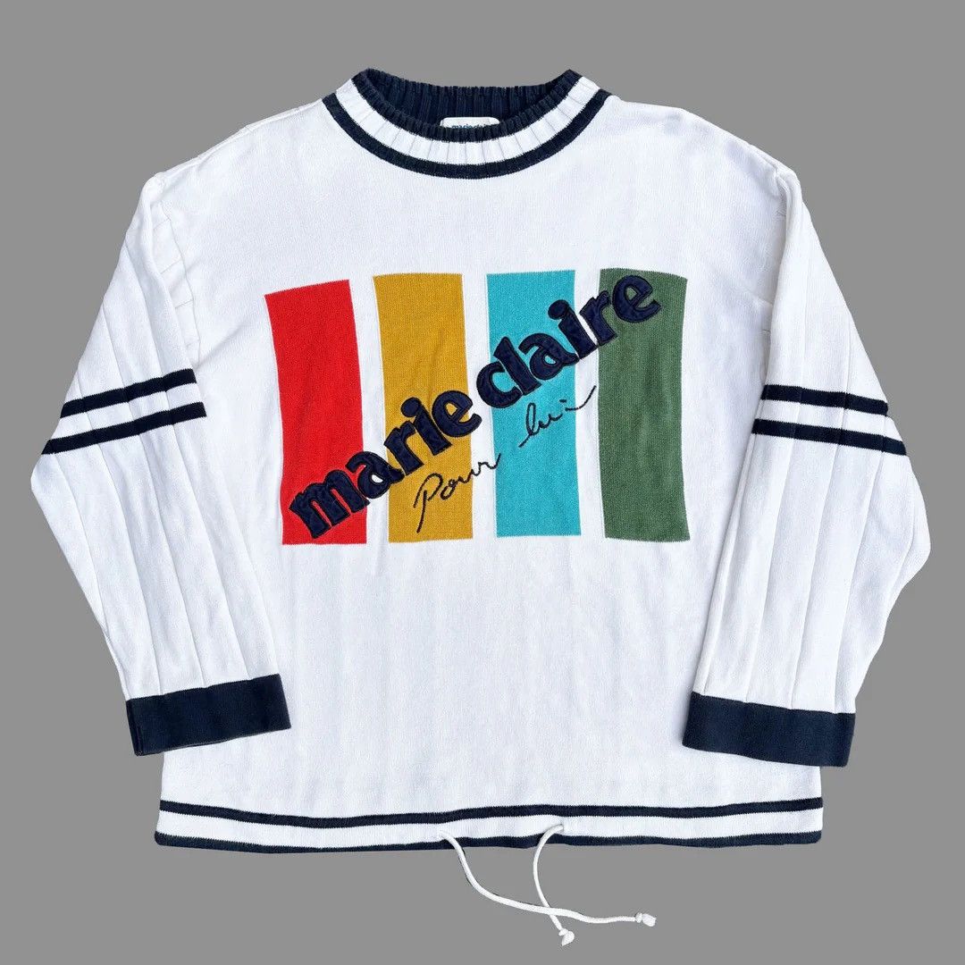 Vintage Marie Claire 1990 90s Logo Designer Japan Magazine Sweater Size US L / EU 52-54 / 3 - 1 Thumbnail