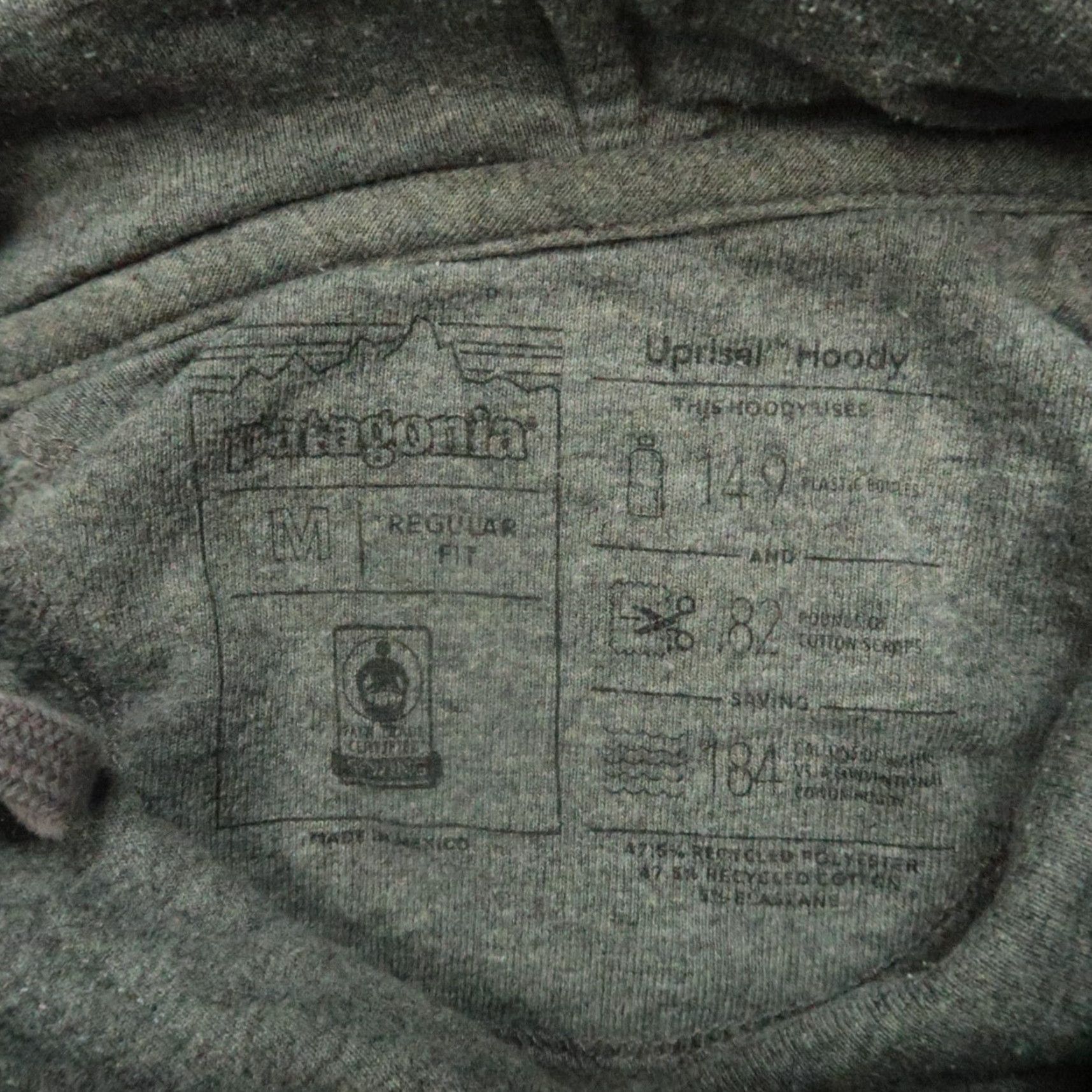 Patagonia Patagonia Hoodie Mens Medium Fitz Roy Uprisal Hoody Pullover Regular Fit Gray Cotton Polyester Size US M / EU 48-50 / 2 - 3 Thumbnail