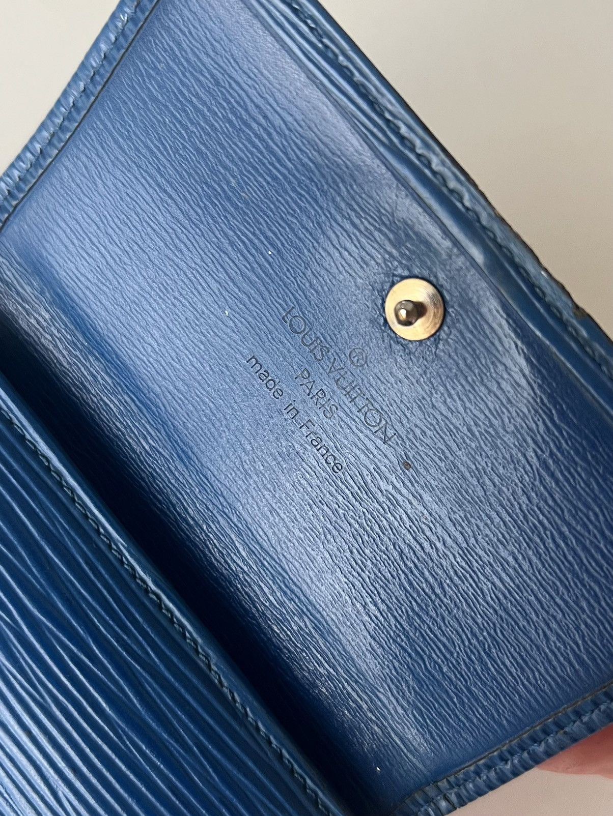 Louis Vuitton Blue Louis Vuitton Epi Leather Tri-Fold Wallet Size ONE SIZE - 4 Thumbnail
