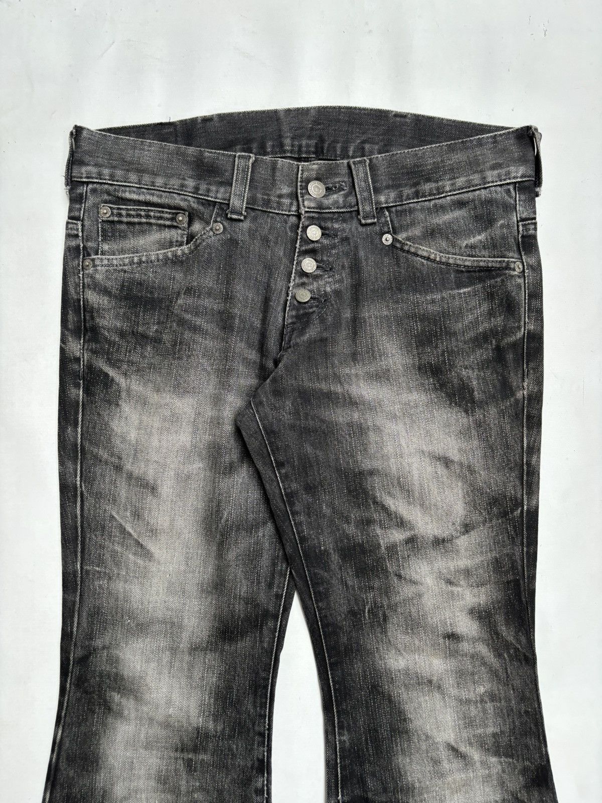 TORNADO MART black washed flared denim jeans