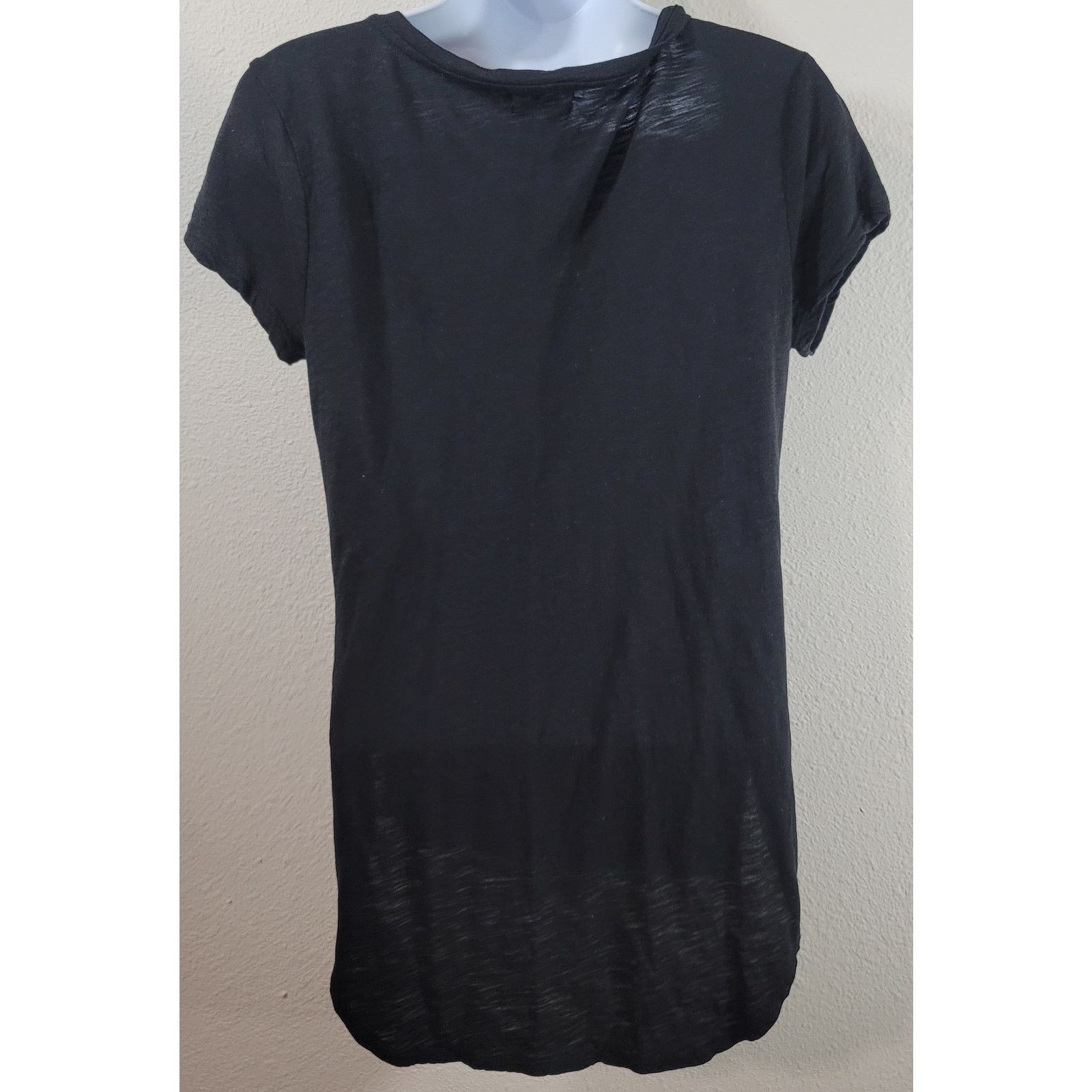 Other Marvenie Black Slub Knit V Neck Top Small Lightweight Soft Size S / US 4 / IT 40 - 2 Thumbnail