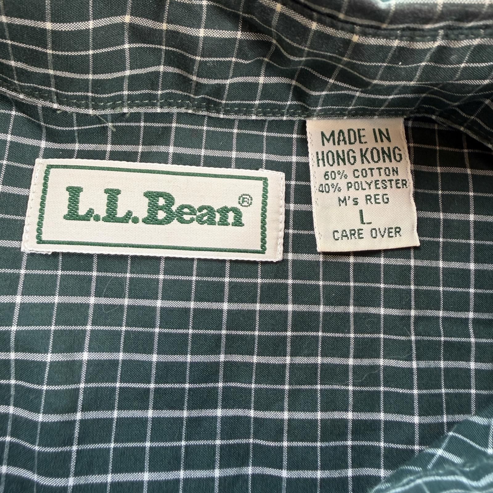 L.L. Bean Vintage LL Bean Green Grid Check Button Down Shirt Mens L Size US L / EU 52-54 / 3 - 3 Thumbnail