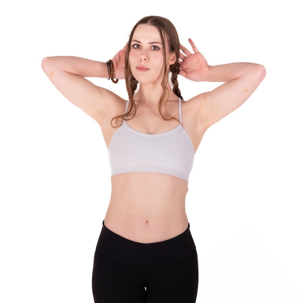 Lululemon Lululemon Flow Y White Sports Bra Light With Mesh Insert Size ONE SIZE - 4 Thumbnail