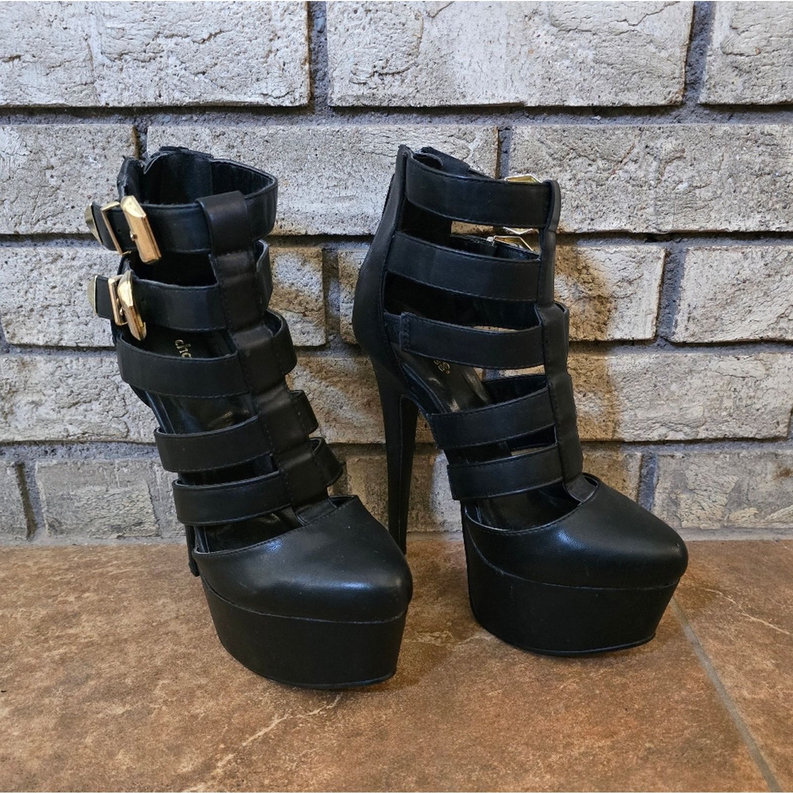 Other Black | CHARLOTTE RUSSE | Elle Buckle Bootie Size US 8 / IT 38 - 2 Thumbnail