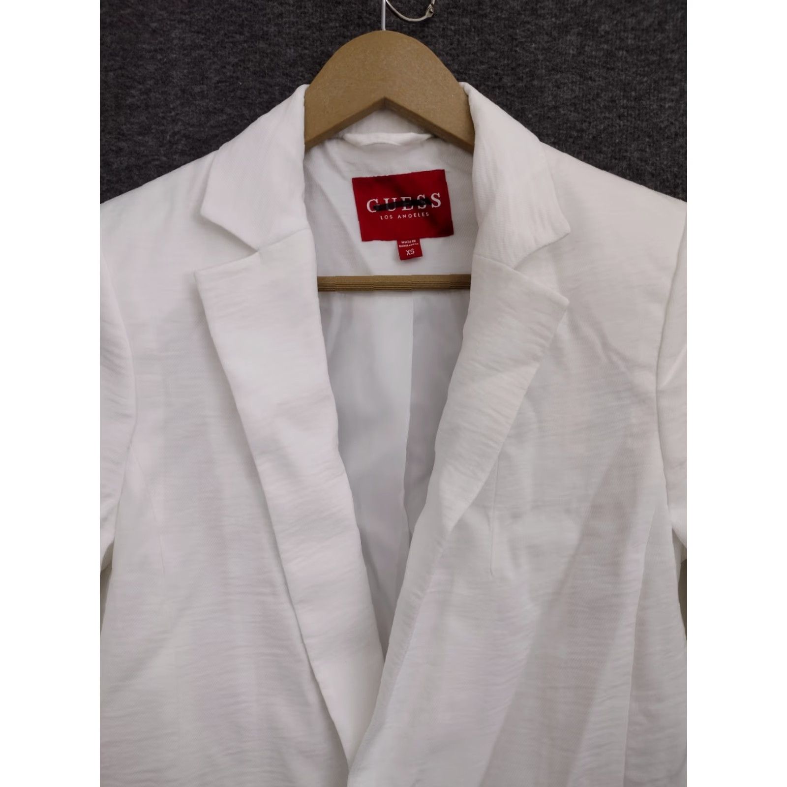 Guess GUESS Blazer Jacket Ivory XS Women 3/4 Sleeve Cotton Blend Mid-Length Button Casual Solid Knitwear Jackets Size XS / US 0-2 / IT 36-38 - 3 Thumbnail