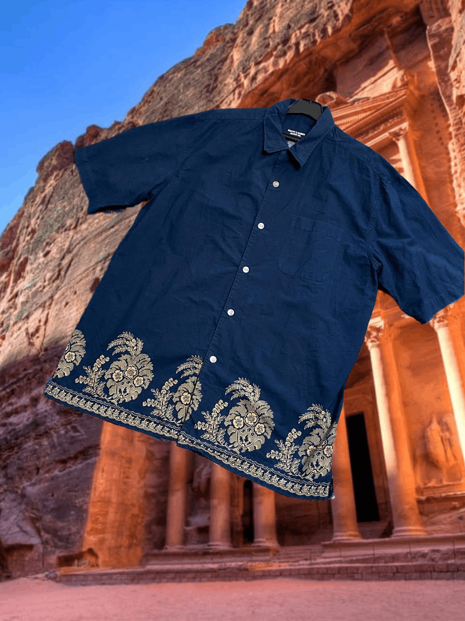 Ralph Lauren Vintage Y2K shirt Ralph Lauren blue print streetwear Size US M / EU 48-50 / 2 - 1 Thumbnail
