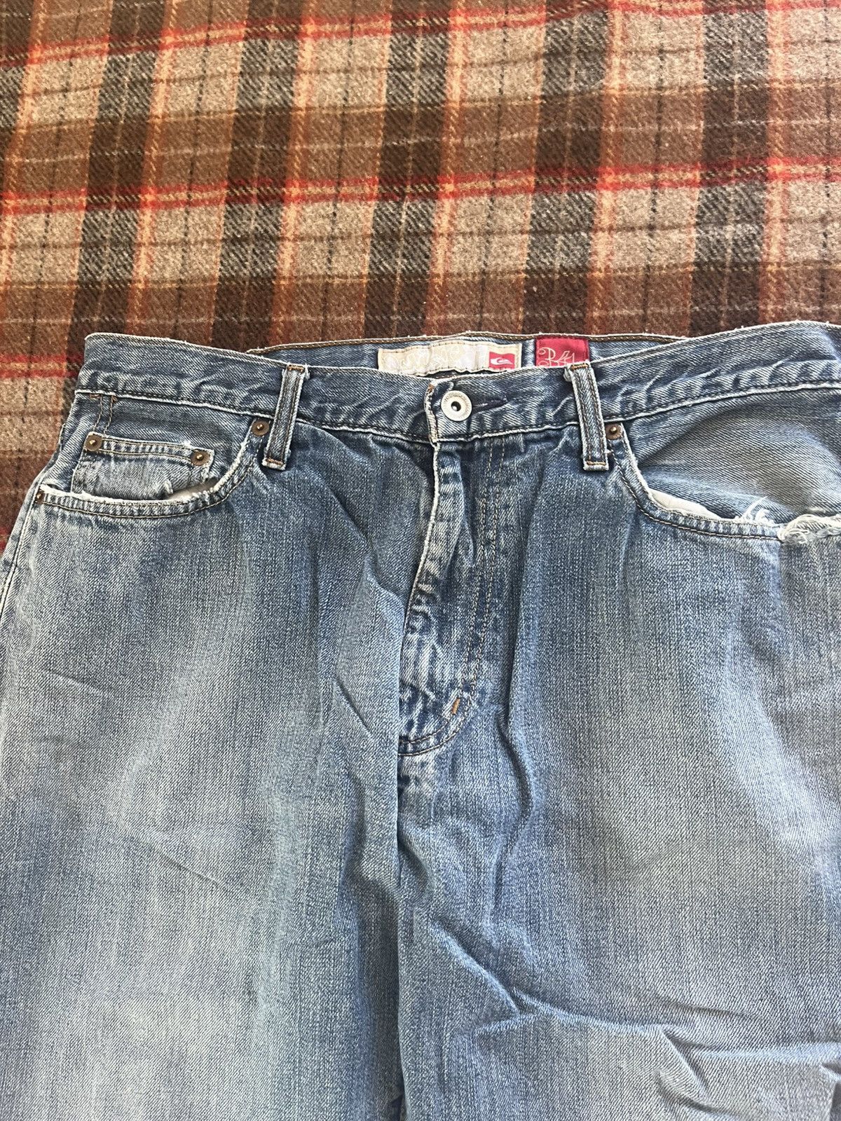 Quiksilver Vintage 2000’s Quiksilver Grunge Skater Flare Blue Jeans 34 Size US 34 / EU 50 - 4 Thumbnail