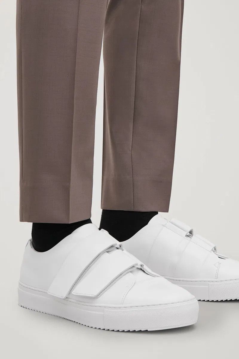 Cos COS Wrap-Over Leather Sneakers White Men's Size US 10 / EU 43 - 2 Thumbnail