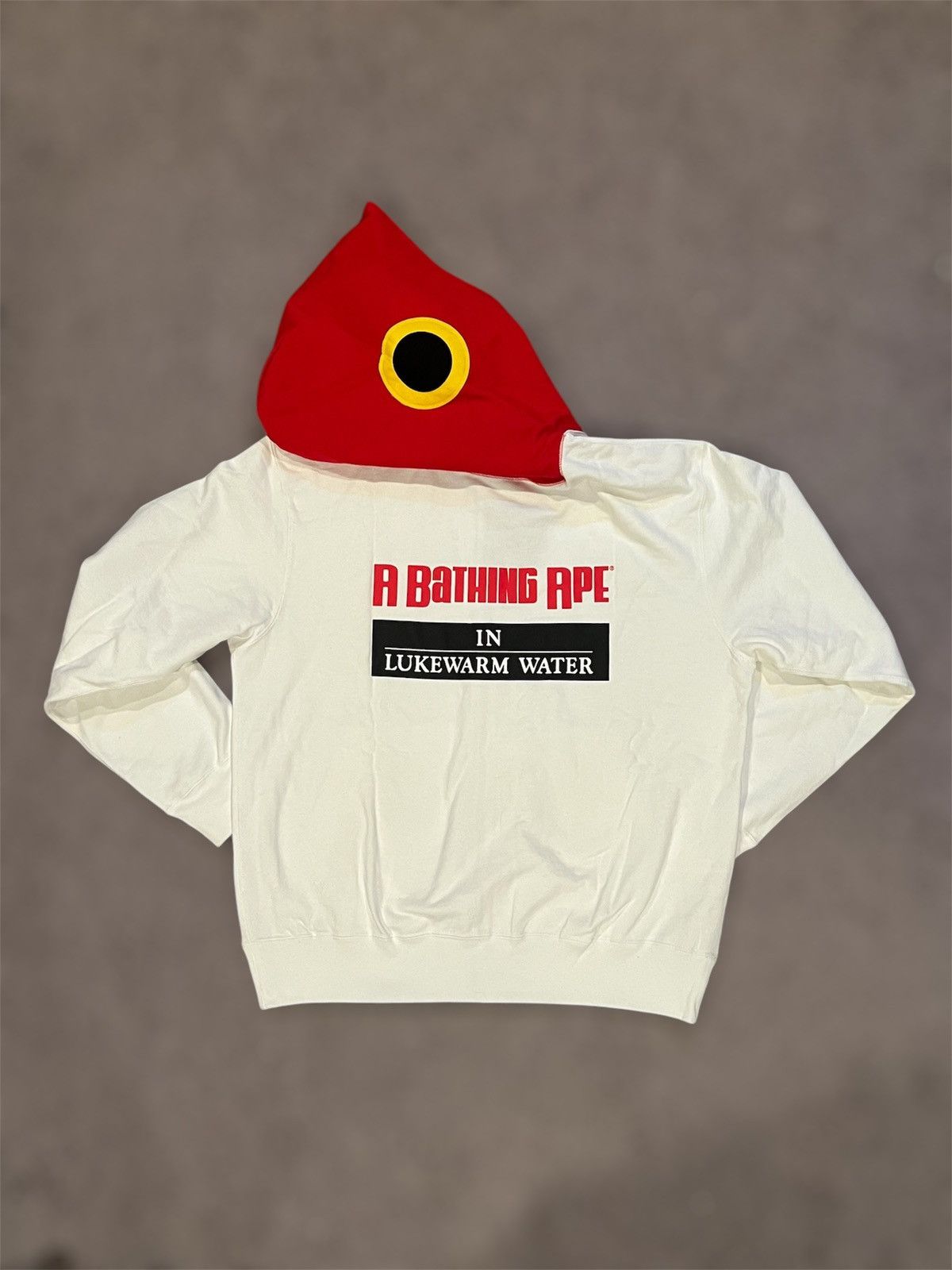 Bape White/Red Fish Full-Zip Hoodie Size US L / EU 52-54 / 3 - 3 Thumbnail