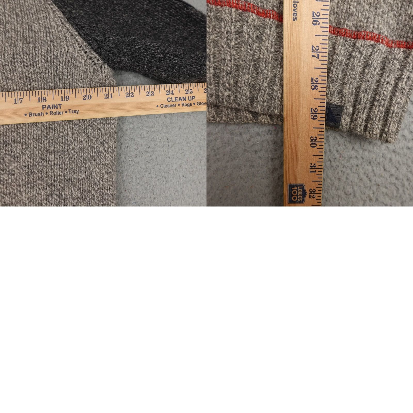 Vintage LL Bean Mens Large Gray Wool Sweater Half Zip Pullover Raglan Sleeves Outdoor Size US L / EU 52-54 / 3 - 9 Thumbnail