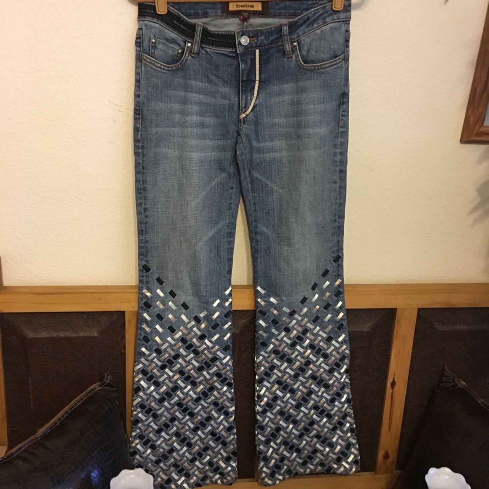 Other Bebe fancy woven ribbon boot cut jeans 28 Size 28" / US 6 / IT 42 - 2 Thumbnail