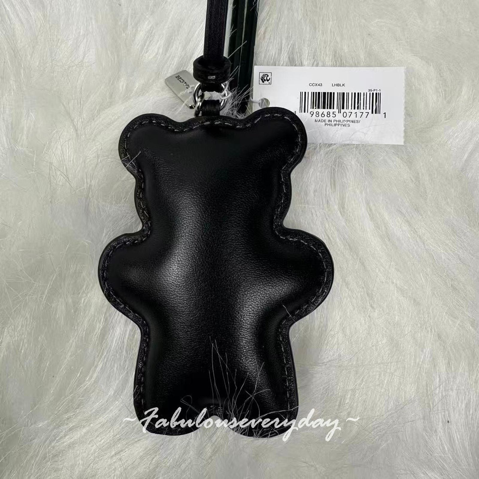 Coach Coach Bear Puffy Bag Charm In Leather/Black CCX43 NWT Size ONE SIZE - 4 Thumbnail